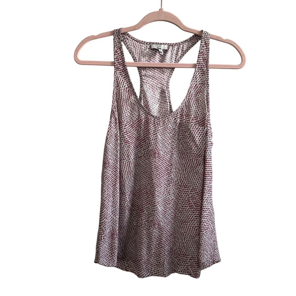 Joie 100% Silk Racerback Pocket Front Tank Blouse Women's Size Small